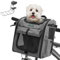 DAISTERN von BSWAY Hundekorb Fahrrad Vorne bis 10KG, Faltbarer Hundefahrradkorb 4 in 1 mit L-Halterung Φ55mm, Atmungsaktives Netzfenster, Reflexstreifen, Sitzkissen für kleine mittelgroße Hunde Katzen