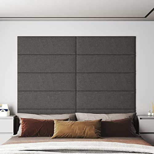 qohoio Panneaux muraux 12 pcs Gris foncé 90x30 cm Tissu 3,24 m²,Panneau Mural Decoratif,Plaque PVC,Revetement Mural