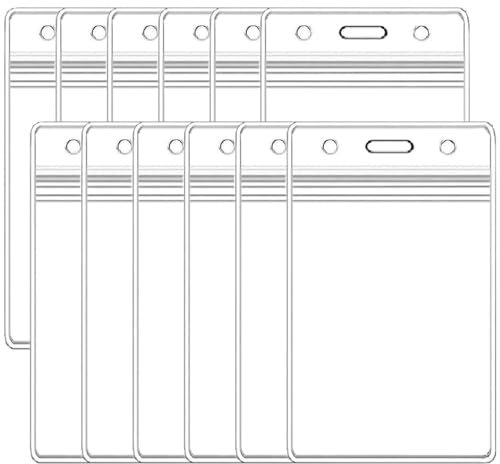 Vertikaler Ausweishalter, wasserdichter Namensschild-Halter, Ausweishalter, transparenter Kunststoff, Kreditkartenhalter, 10,9 x 7,6 cm, 10 Stück