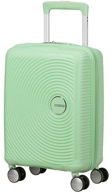 American Tourister Soundbox Mini - Kinderkoffer 47 x 32 x 21 cm, 22 L - Hartschalen Handgepäck Trolley, passend für die meisten Airlines inkl. EasyJet - Leichtgewicht mit 4 Rollen, Pastellgrün