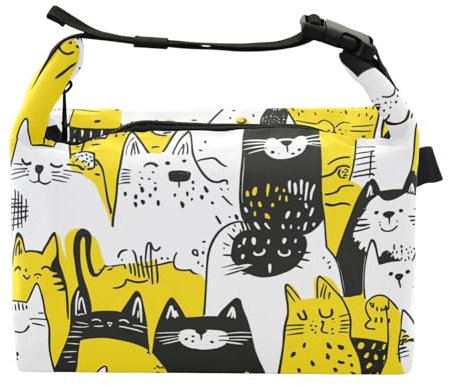 KLL Sweet Siamesecats - Borsa termica per il pranzo, da donna, per picnic all'aperto