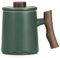 JanYoo Teetasse mit Deckel und Sieb,360ml Palisandergriff Keramik Losen Teebecher,Matte Steinzeug Glasierte Teetassen für Einweichen Tee Grün