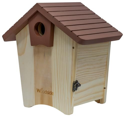 Woodside Wooden Bird House with Clear Viewing Panel – Durable NZ Pine, Predator Guard & Mesh Floor, Easy-Clean Garden Nest Box