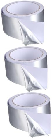 Ciieeo 3rolls Foil Tape Insulation Double Sided Adhesive Tape for Exhaust Wrap Heat Resistant Insulation