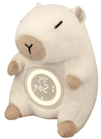 Kalttoy Digitaler Plüsch-Wecker mit Capybara-Form, dimmbar, Bettlampe für Heimdekorationen