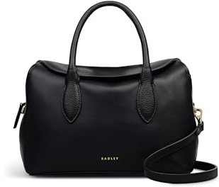 RADLEY London Liverpool Gardens Damen-Ledergriff, klein, Reißverschluss oben, Schwarz , S