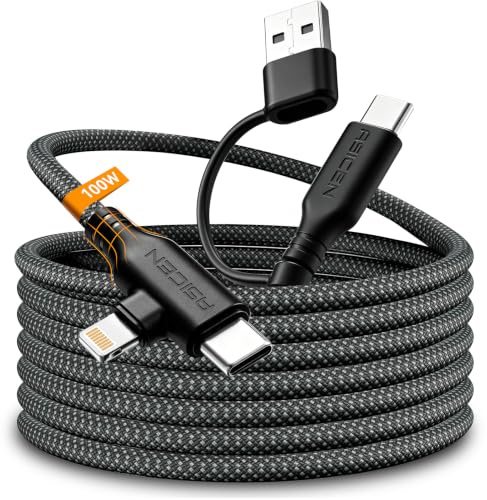 ASICEN PD100W Ricarica Rapida Cavo,90° 1.8M MFI Cavo USB C to USB C | Type-C Nylon Cavo, USBC per iPhone 17 Pro Max, MacBook Air, iPad Pro, Samsung Galaxy S25 Ultra, Pixel 10, Steam Deck ecc
