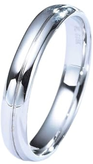 Ringe Herren Dünn, Herren Ringe Breit Silber 9K Weißgold Größe 68 (21.6) Jahrestag Geschenk