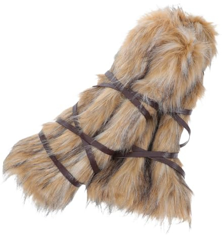 AKOOSY Wikinger-Beinwärmer Aus Kunstpelz Mit Bindebändern Stiefelüberzüge Für Erwachsene Verstellbare Cosplay Pelzgamaschen Für Larp Halloween Renaissance-Messe Mittelalter Kostümzubehör