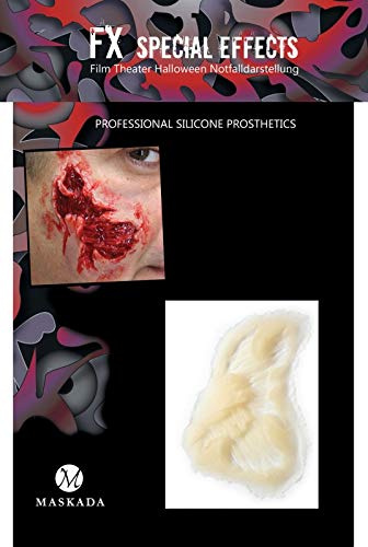 SFX Make up Platzwunde Wunden schminken Halloween Set Silikon Teil P1-1 Prosthetics FX Spezialeffekt Schminke & Hautkleber Filmblut Gel
