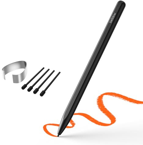 Bettdow Lápiz para Samsung Galaxy Tab S10 Ultra/S10/S9FE+/S9FE/S9/S8/S7 FE/S7/S6 Lite, Repuesto para S Pen, 4096 Sensibilidad a la Presión con Clip y 5 Puntas, sin Bluetooth, Negro