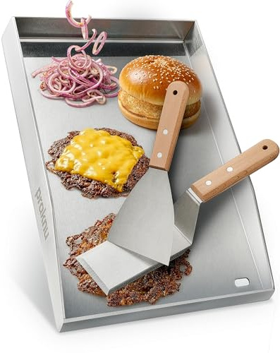 Praknu Plancha Grillplatte Edelstahl 30x40 cm für Gasgrill – Teppanyaki