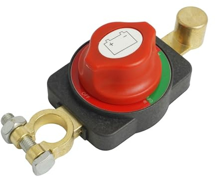 GWEOR Desconectador de Batería 12V/24V para Coche, Moto y Barco - Interruptor de Corte de Energía Universal, Cortacorrientes de Batería Profesional para Vehículos, RV y Náutica, Color Rojo