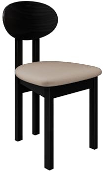 Mirjan24 Esszimmerstuhl Kizeko III, Polsterstuhl, Rahmen aus Buchenholz Gepolsterte Sitzfläche aus Stoff Stuhl für Arbeitszimmer Esszimmer Küchenstuhl (Schwarz/Paros 02)