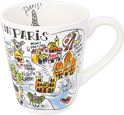 Blond Amsterdam City Collection – Teetasse Paris 0,35L – Romantisches Design mit Stadtkarte – Geschenkidee für Paris-Fans