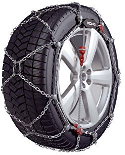 KÖNIG Schneeketten - DIE FEINGLIEDRIGE 12mm Schneekette - Extrem robust mit Hartmetall Ketten-Stegen Freigegeben für BMW X5 (F15) mit der Reifengröße 255/55 R18 im Set