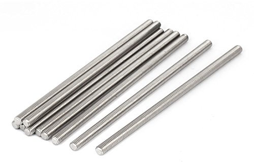 sourcing map 10 Stück Gewindestangen M6x140mm Edelstahl 304 Gewindestift Metrischem Vollgewinde Bar Gewindestäbe für Befestigung CNC-Werkzeugmaschinen 3D-Drucker Industrie Geräte