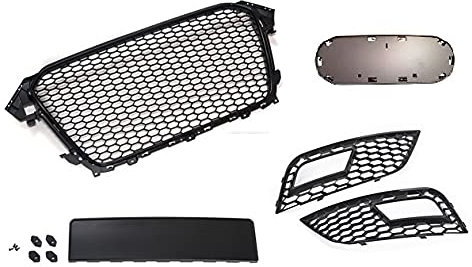 Kühlergrill Grill Waben-Grill Emblemhalter Lüftungsgitter kompatibel mit A4 B8