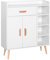 HOMCOM Kommode Sideboard Schubladenkommode Highboard Schrank Anrichte Schuhschrank mit 1 Schubladen 2 Türen 3 Fächern Weiß 80 x 29,5 x 96 cm