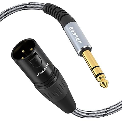 JOLGOO 1/4 Inch TRS to XLR Cable - Balanced 6.35mm TRS Plug to 3-pin XLR, 1 Meter