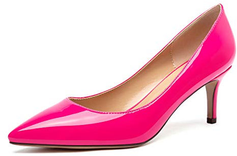 Castamere Femme Bout Pointu Aiguille Talon Moyenne Talon Escarpins 6.5CM Rose Vernis Chaussures EU 44