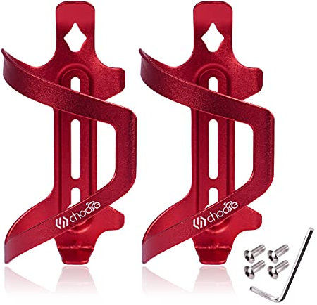Chooee Bicicletta Portaborraccia，2Pcs Alluminio Portaborraccia per Bici/MTB，rosso