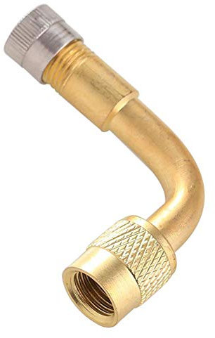 Porfeet Reifenventilverlängerung, 45/90/135 Grad Winkel Reifenventilverlängerung Motorrad Auto Fahrradventil Adapter Golden 90 Grad