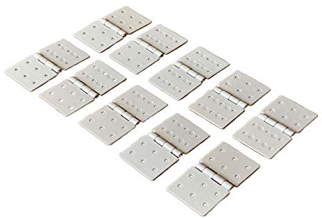 VUNIVERSUM 20x Stück Mini Nylon Scharnier 37x20 mm Ruderscharnier RC Flugzeug Segel Airplane Ruder Aileron Querruder Weiß Modellbau