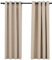 vidaXL 2X Verdunkelungsvorhang mit Ösen Leinenoptik Verdunkelungsvorhang Kräuselband Thermo Gardine Blickdicht Vorhänge Beige 140x175cm