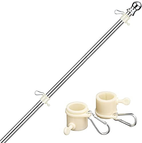 Fahnenmast-Set aus Edelstahl, robust, amerikanischer US-Fahnenmast, rostfrei, für den Außenbereich, Garten, Dach, Wände, Hof (ohne Halterung), 2,1 m