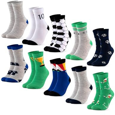 Occulto Jungen & Mädchen Motiv Socken 10er Pack (Modell: Fantasia) Fussball 35-38