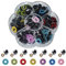 Teddy Puppenaugen 70 Stk 10mm Kunststoffaugen Set Colorful Sicherheit Augen Plastikaugen Puppe Augen Glitzer Bunt Augen mit Unterlegscheibe für Puppe Marionette Teddybär Häkeltiere Plüschtier Basteln