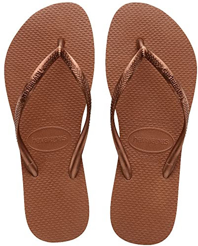 Havaianas Damen Slim Flip Flop, Rust Metallic Copper, 42 EU