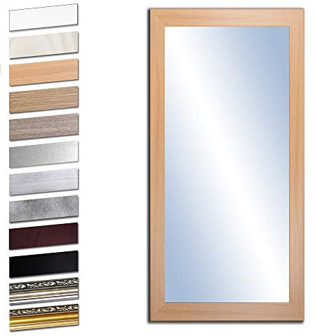 Bilderdepot24 Wandspiegel Spiegel Badspiegel Holzrahmen komplett mit Echtglas - BUCHE - ca. 120x50 cm I SUA-6071 V-VIII