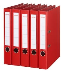 Sigma Ordner, schmal, rot, 5 Stück