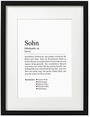 Ritter Mediendesign Definition Sohn Wandbild Deko Bild Worterklärung Synonym Poster Din A4 Holzrahmen Kunstdruck im Rahmen schwarz mit Passepartout