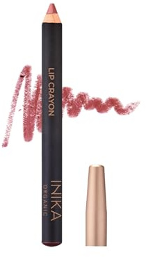 INIKA Organic Long Lasting Lipstick Crayon | Vegan Lipstick + Organic Lip Liner, Hypoallergenic, Cruelty-Free, Satin Finish, Enriched with Vitamin E and Coconut Oil, Rose Petal, 3 g
