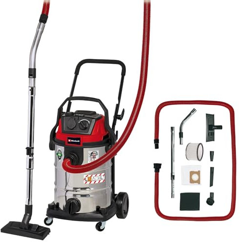 Einhell Wet and Dry Vacuum Cleaner | 1500W, 30L Stainless Steel Cylinder, Power Take Off | TE-VC 2230 SACL Wet Dry Vacuum Cleaner with Blow Function for Car, Garage, Workshop or Home