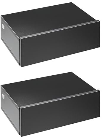 HOMCOM Lot de 2 Tables de Chevet murales - Lot de 2 Tables de Nuit - tiroir Coulissant, Plateau - Panneaux Particules Noir