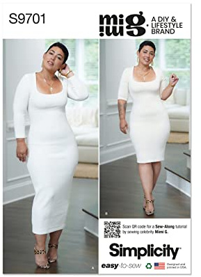 SIMPLICITY SS9701K5 Misses' Knit Dress in Two Lengths by Mimi G Style K5 (8-10-12-14-16)
