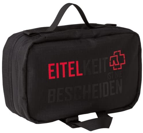 Rammstein Kulturtasche Eitelkeit schwarz, Offizielles Band Merchandise Waschtasche Kulturbeutel