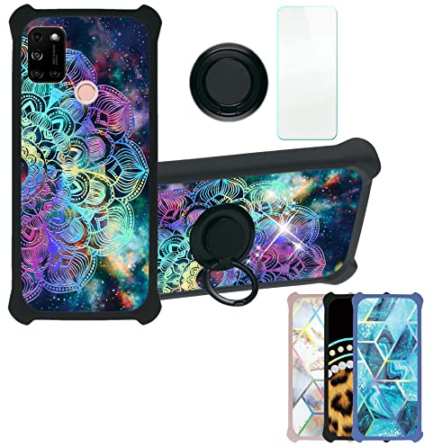 Aroepurt Hülle Für Wiko View 5 hülle Kompatibel mit Wiko View 5 Hülle Case Handyhülle Schutzhülle Cover [Mit 9H Härte HD Schutzfolie] PC + Silikon Ständer IMDH-HTT