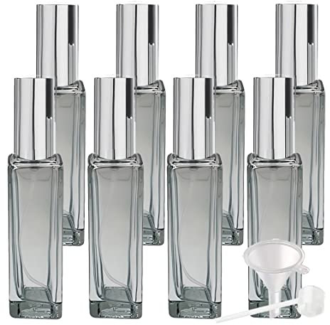 BPZXL 24 Pezzi 20ml Vuoto Bottiglie Atomizzatore Vetro Grigio di Profumo con Tappi Grigio, Flacone Spray per Nebbia Riutilizzabile Portatile, Bottiglia di Profumo, Cosmetica, Viaggio