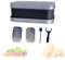 JagKul Cheese Grater Set with Container, 2 Stainless Steel Cutters, Lid, Peeler & Cleaning Brush - Kitchen Vegetables Chopper Set (Black)