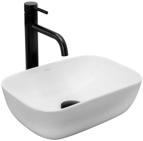 GTM Design Aufsatzwaschbecken Matt Modern Waschbecken ohne Hahnloch - Elegant Aufsatzwaschbecken Oval für Badezimmer und Gäste WC - nur Bad Waschbecken - Modell 17
