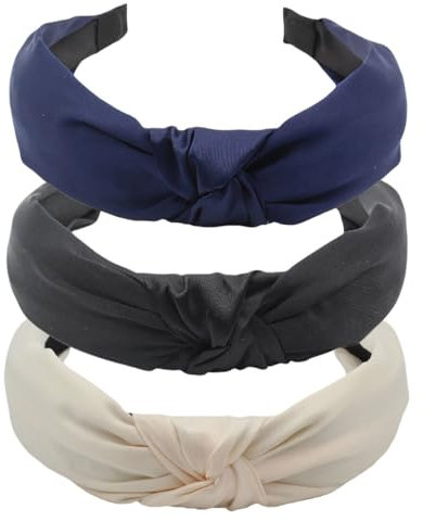 scicent Haarreifen MäDchen 3 Stück Haarreif Knoten Damen Haarschmuck Breit Elastisch Kopfband Mode Vintage Haarband für Damen Mädchen - 11016
