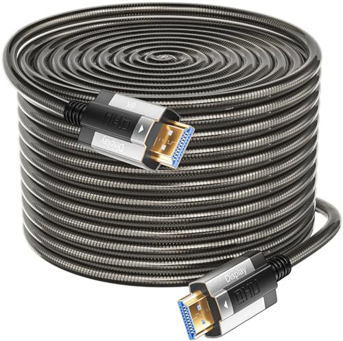 Siwket Cable de fibra óptica 8K HDMI 200M, blindaje de acero óptico, cable HDMI 2.1, 48 Gbps, ultra alta velocidad, 8 K @ 60 Hz, 4 K @ 120 Hz, Dynamic HDR eARC Dolby HDCP 2.2 y 2.3 para
