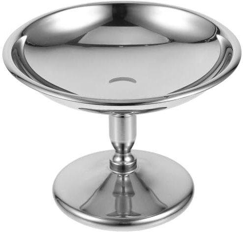 Ciieeo 1pc Stainless Steel Dessert Cup Silver Ice Cream Bowl for Fruits Snacks Desserts High Foot Design for Home Use