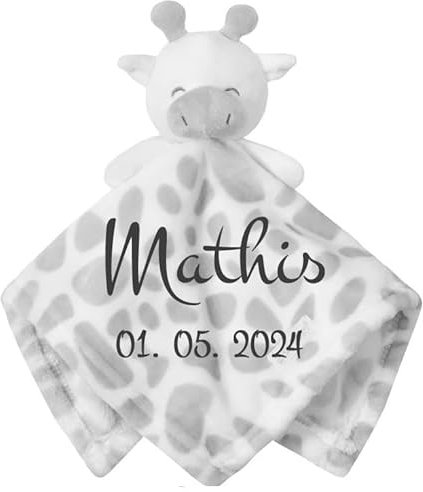 Wuff-Dogsworld Baby Kuscheltuch Auswahl mit Namen Bestickt Schmusetuch personalisiert Comforter Geschenk Taufe Geburt Junge Mädchen Babygeschenk Taufgeschenk Schnuffeltuch Personalisierung Bestickung