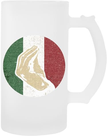 Kwantees Cantar Con Gesto De Mano Italiano Taza De Cerveza De Vidrio Taza De Bebida Ecológica
